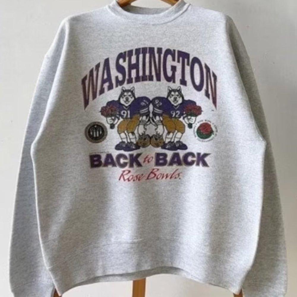 90S University Of Washington Huskies Sweatshirt Back To Back Rose Bowl